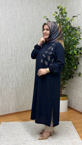 TAŞLI KREP KAP LACİVERT