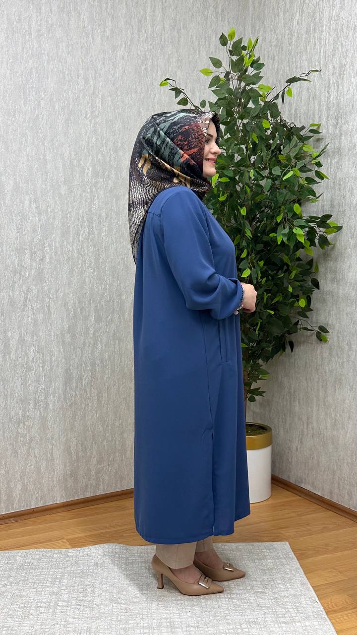 TAŞLI KREP KAP İNDİGO