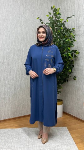 TAŞLI KREP KAP İNDİGO