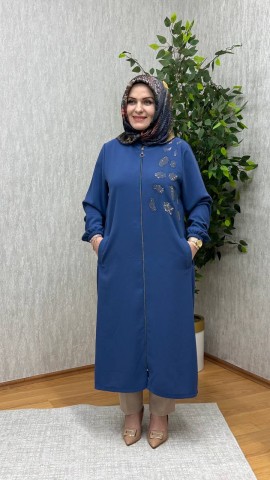 TAŞLI KREP KAP İNDİGO