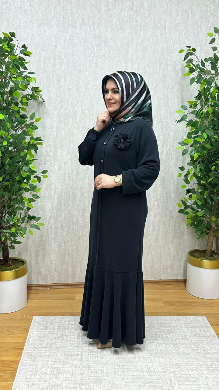 TOPRAK MODAL KUPRA ELBİSE SİYAH