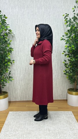 ASYA FİTİLLİ YUMOŞ TRİKO TUNİK BORDO