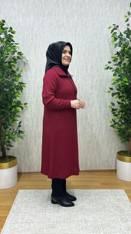ASYA FİTİLLİ YUMOŞ TRİKO TUNİK BORDO