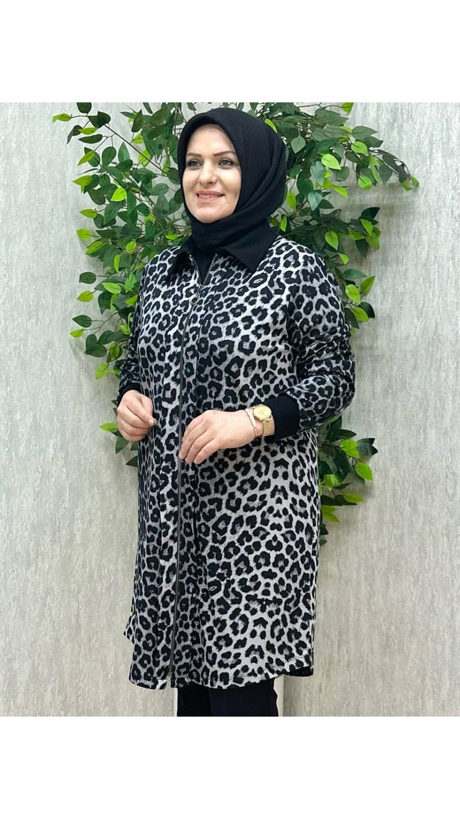 HÜLYA LEOPAR KAP SİYAH-GRİ HÜLYA LEOPAR KAP SİYAH-GRİ