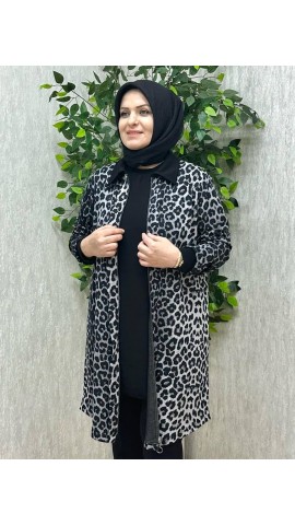 HÜLYA LEOPAR KAP SİYAH-GRİ HÜLYA LEOPAR KAP SİYAH-GRİ