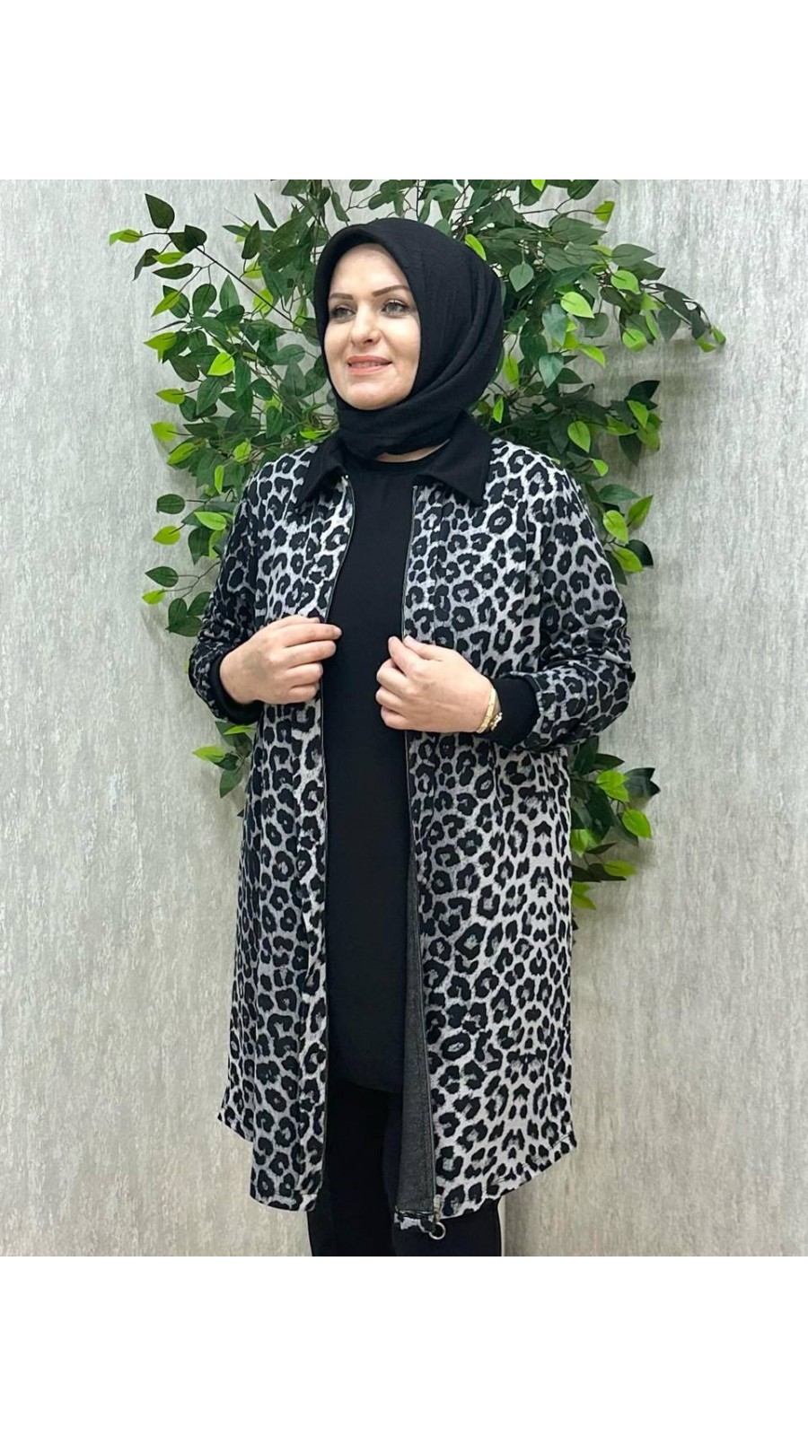 HÜLYA LEOPAR KAP SİYAH-GRİ HÜLYA LEOPAR KAP SİYAH-GRİ
