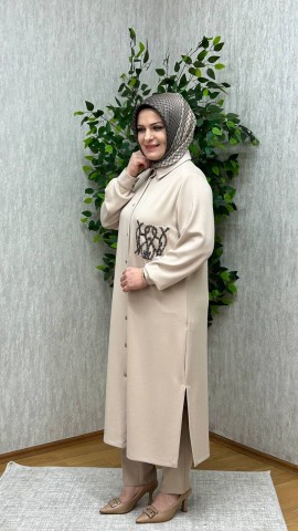 YAREN CEBİ TAŞLI BEJ TUNİK YAREN CEBİ TAŞLI BEJ TUNİK