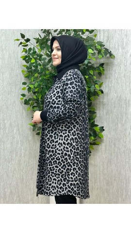 HÜLYA LEOPAR KAP SİYAH-GRİ HÜLYA LEOPAR KAP SİYAH-GRİ