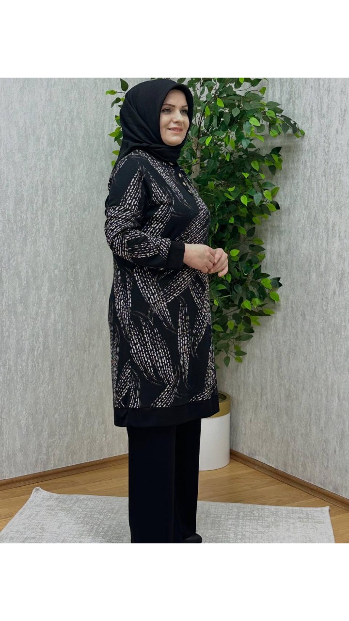 AYÇA ÖRME KREP KALIN DESENLİ TAKIM