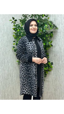 HÜLYA LEOPAR KAP SİYAH-GRİ HÜLYA LEOPAR KAP SİYAH-GRİ