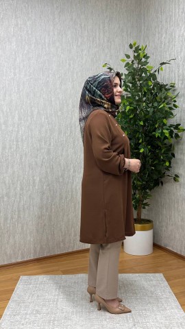 GÖZDE KREP TUNİK KAHVE GÖZDE KREP TUNİK KAHVE