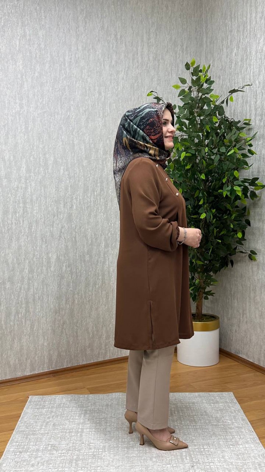 GÖZDE KREP TUNİK KAHVE GÖZDE KREP TUNİK KAHVE
