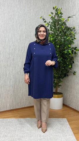 GÖZDE KREP TUNİK LACİVERT GÖZDE KREP TUNİK LACİVERT