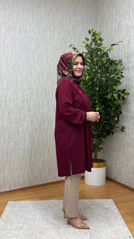 GÖZDE KREP TUNİK  BORDO