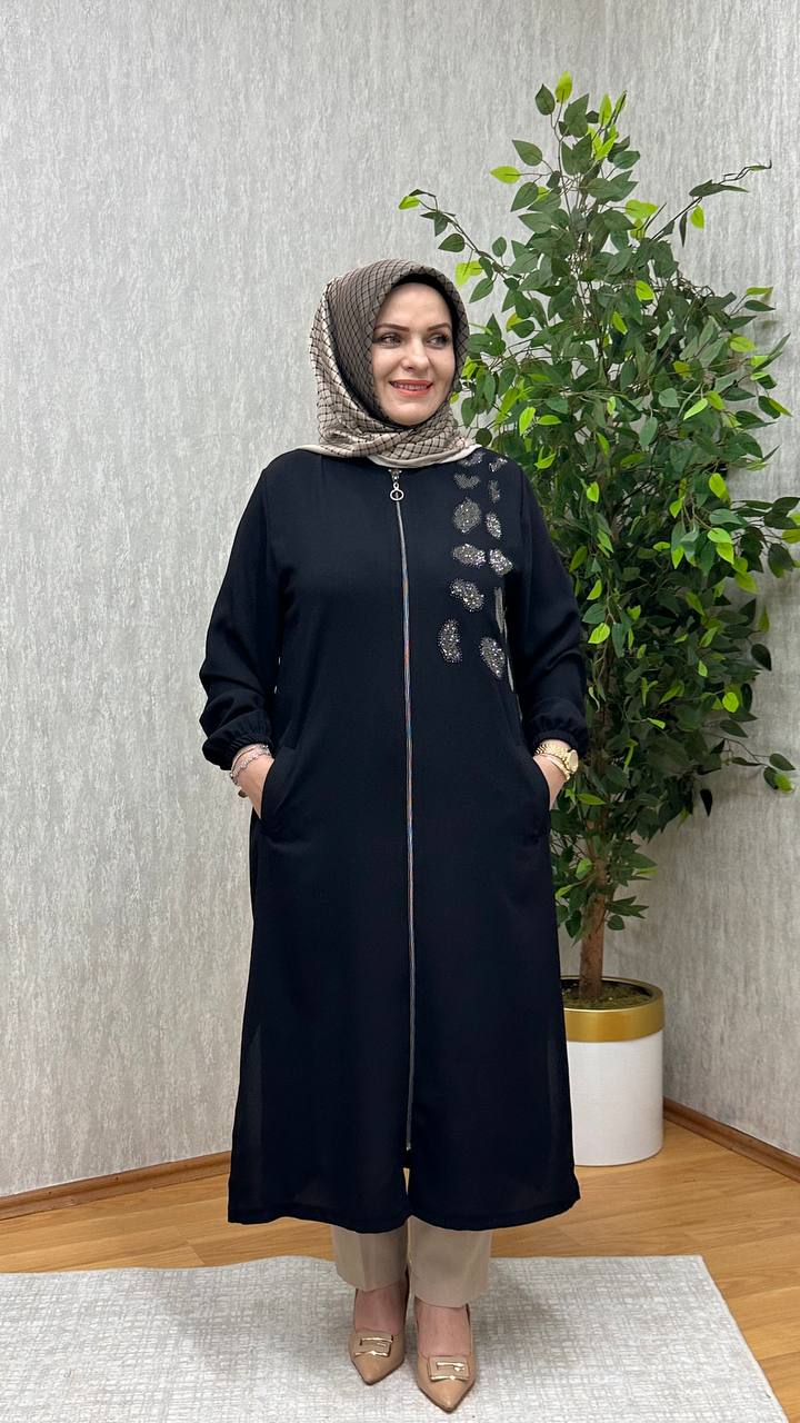 TAŞLI KREP KAP SİYAH TAŞLI KREP KAP SİYAH