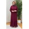 EDİS İTHAL KREP  ELBİSE BORDO