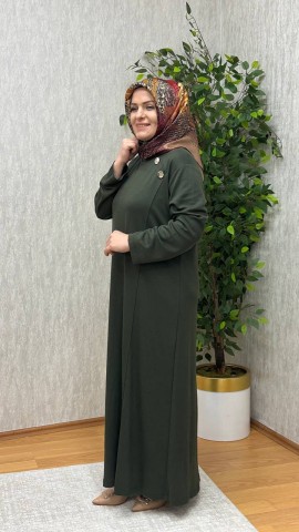 GÖKSU İTHAL KREP ÖRME ELBİSE HAKİ