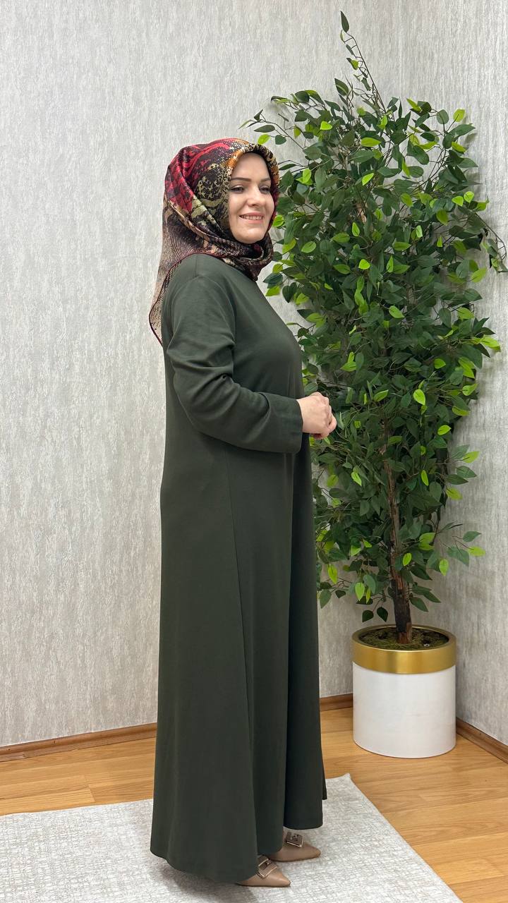GÖKSU İTHAL KREP ÖRME ELBİSE HAKİ