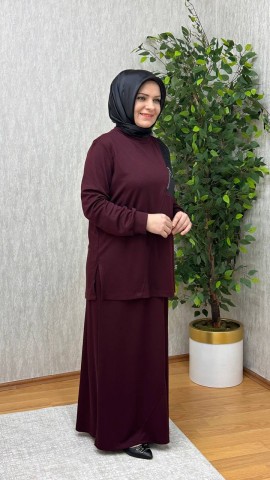 GÜNEŞ ETEKLİ BELİZ TAKIM BORDO