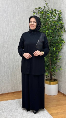 GÜNEŞ ETEKLİ BELİZ TAKIM SİYAH