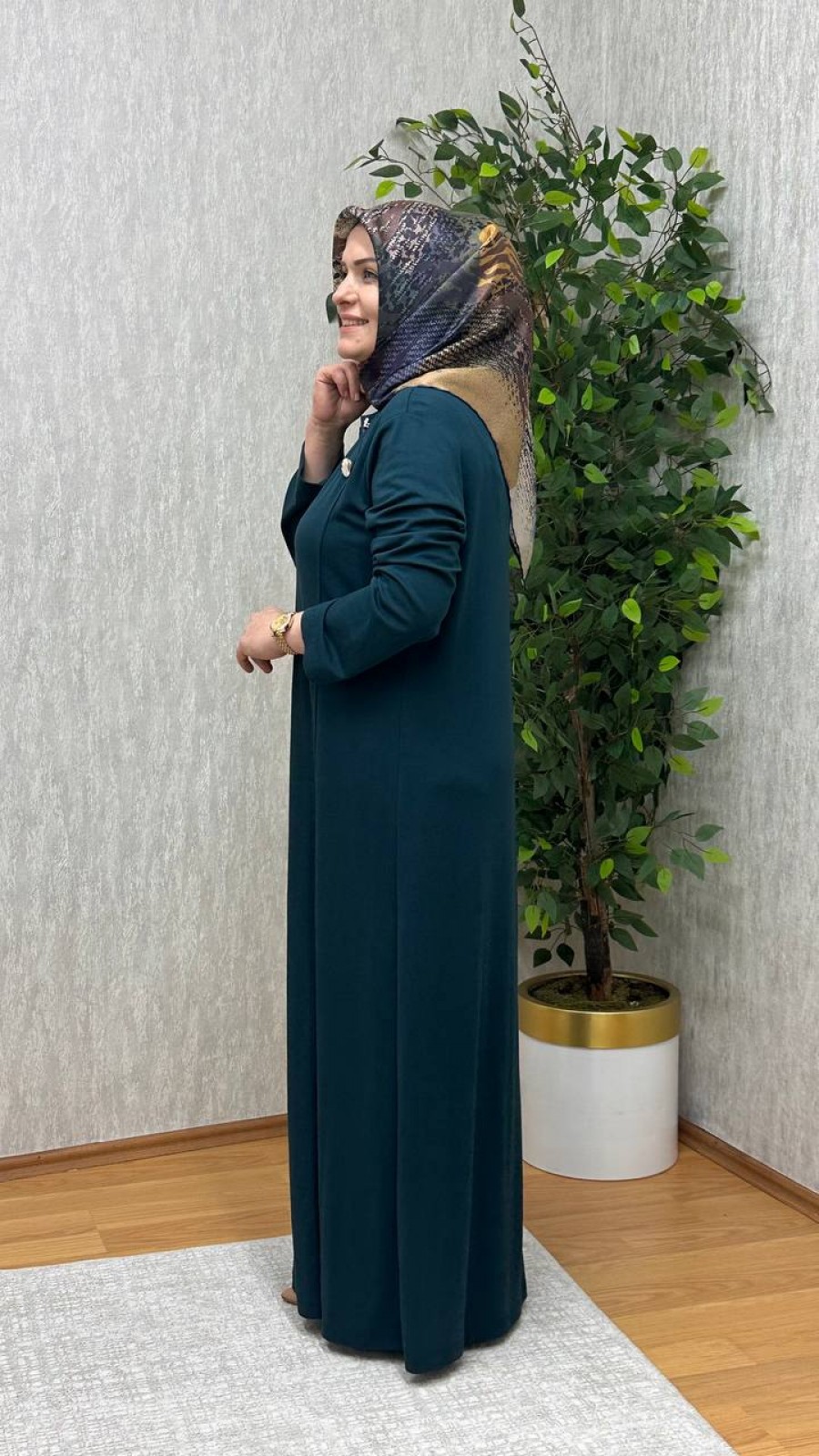 GÖKSU İTHAL KREP ÖRME ELBİSE ZÜMRÜT