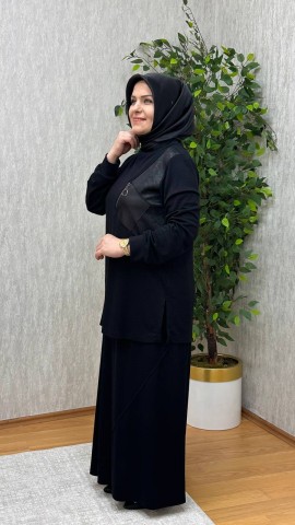 GÜNEŞ ETEKLİ BELİZ TAKIM SİYAH